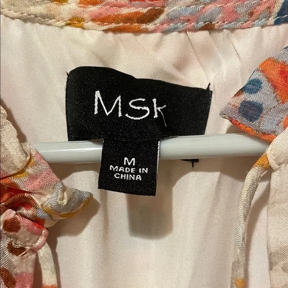 MSK Floral Print Sleeveless Maxi Dress - Orange and Cream - Picture 2 of 3